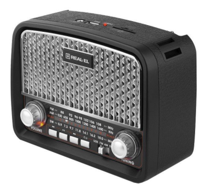 REAL-EL Портативний радіоприймач REAL-EL X-520 Black