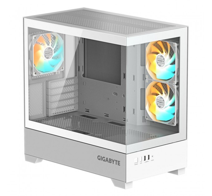 GIGABYTE Корпус Gigabyte C201 Panoramic Tempered Glass Ice без БЖ (GB-C201PI)