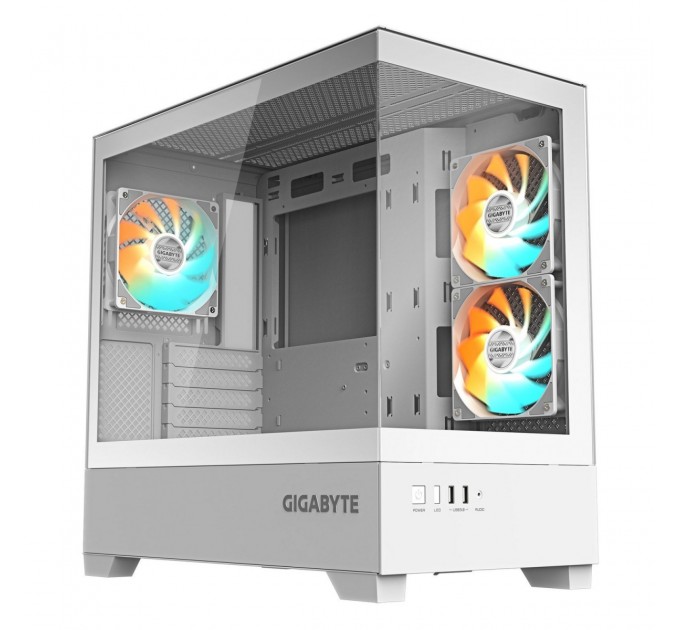 GIGABYTE Корпус Gigabyte C201 Panoramic Tempered Glass Ice без БЖ (GB-C201PI)