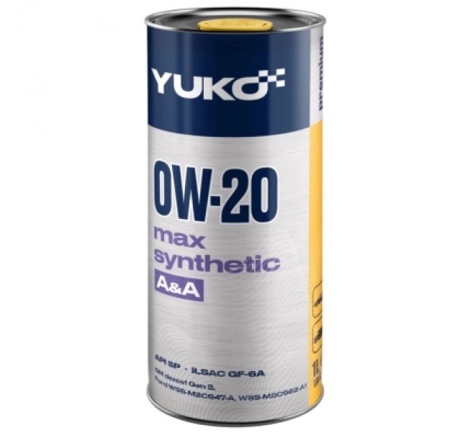 Yuko Моторна олива Yuko MAX SYNTHETIC A&A 0W-20 API SP 1л (4823110400913)