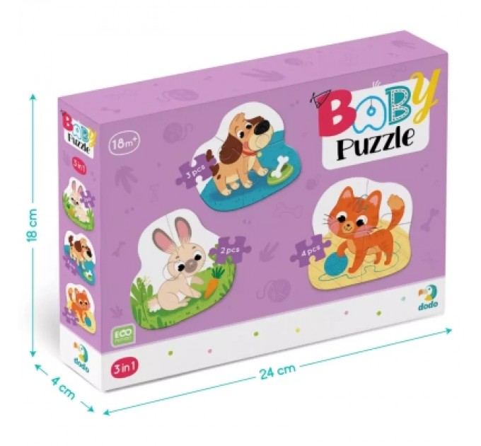 DoDo Пазл DoDo 3 в 1 Домашні тварини (300395)