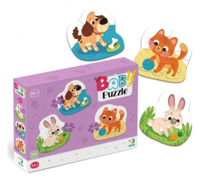 DoDo Пазл DoDo 3 в 1 Домашні тварини (300395)