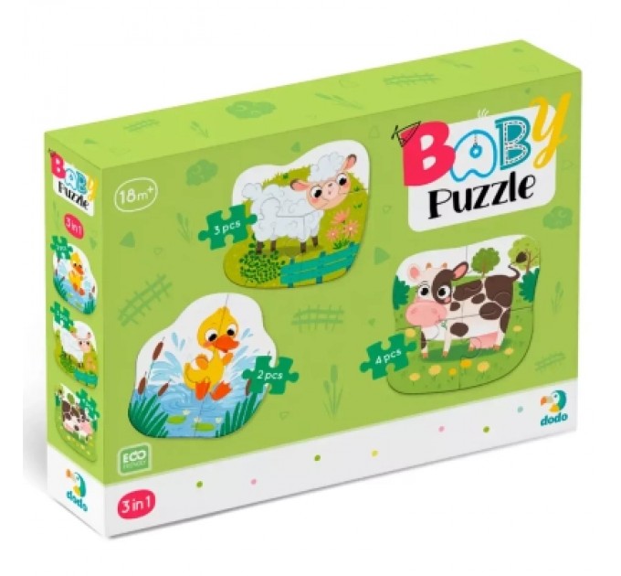 DoDo Пазл DoDo 3 в 1 Сільські тварини (300393)