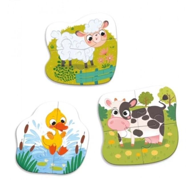 DoDo Пазл DoDo 3 в 1 Сільські тварини (300393)