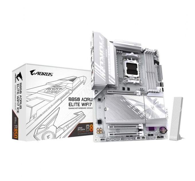 GIGABYTE Материнська плата Gigabyte B850 Aorus Elite WiFi7 Ice Socket AM5