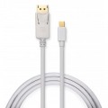 Vinga Кабель мультимедійний Mini Display Port to Display Port 1.8m 4K white Vinga (VCPMDPDP1.8WH)