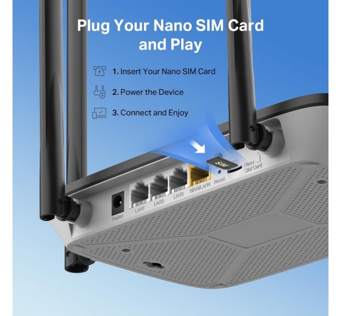 Mercusys Бездротовий маршрутизатор з 4G LTE, MB115-4G MERCUSYS
