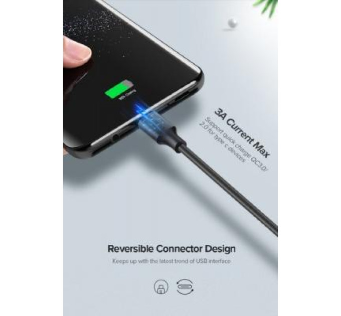 Ugreen Дата кабель USB 2.0 AM to Type-C 2.0m US287 Black Ugreen (60118)