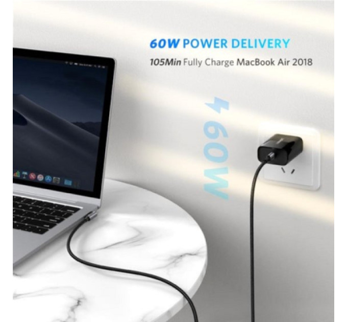 Ugreen Дата кабель USB-C to USB-C 2.0m 60W US255 Black Gray Ugreen (50125)