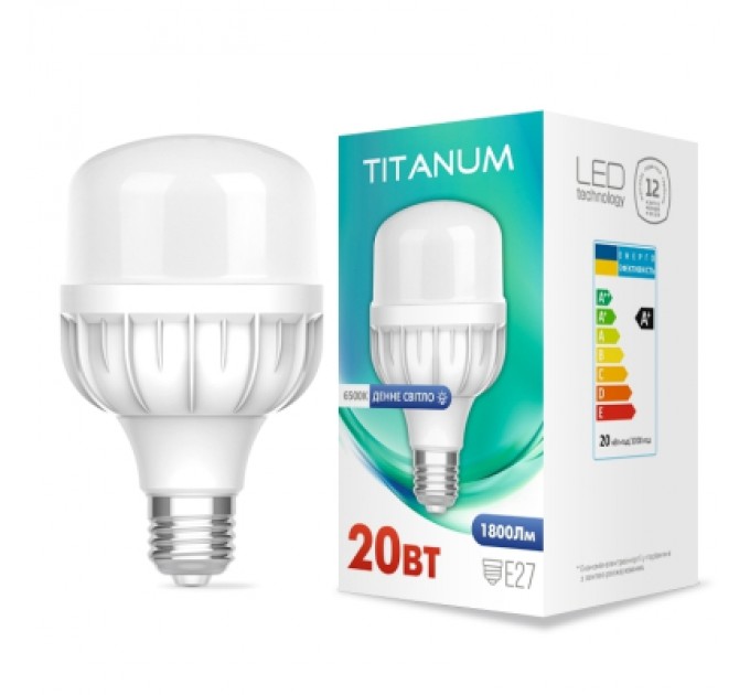 TITANUM Лампочка TITANUM A80 20W E27 6500К (TL-HA80-20276)