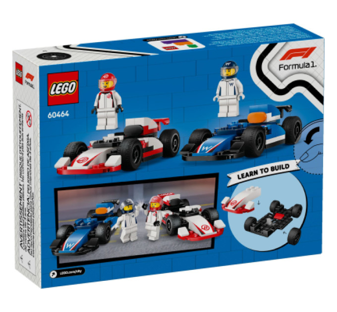 LEGO Конструктор LEGO City Автомобілі для перегонів F1 команд Williams Racing та Haas F1 (60464)
