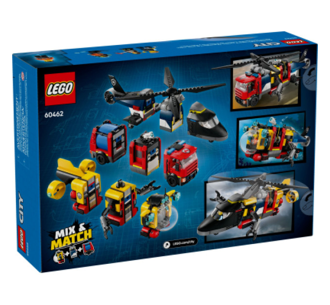 LEGO Конструктор LEGO City Ремікс вертольотів, пожежних машин і підводних човнів (60462)