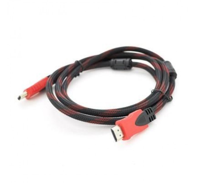 Merlion Кабель мультимедійний HDMI to HDMI 5.0m v1.4, OD-7.4mm Black/RED Merlion (YT-HDMI(M)/(M)NY/RD-5.0m)