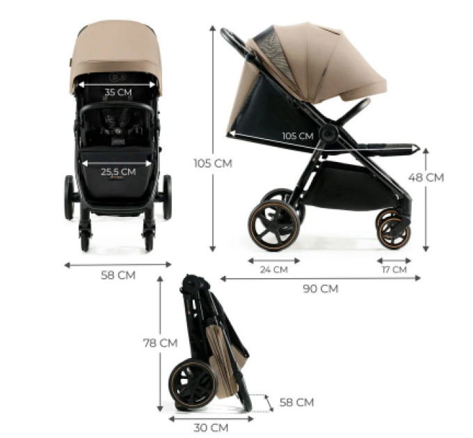 Kinderkraft Коляска Kinderkraft Mitzy Linen Beige (KSMITZ00BEG0000) (5902533924356)