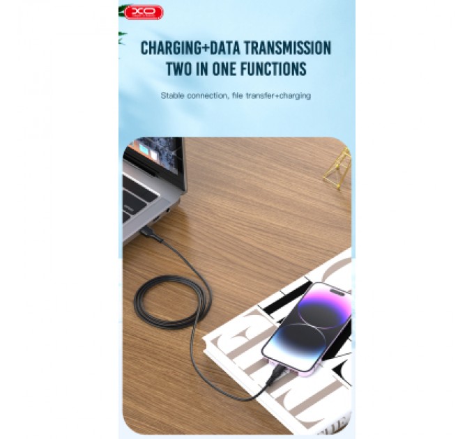 XO Дата кабель USB 2.0 AM to Lightning 1.0m black XO (NB230_L_Black)