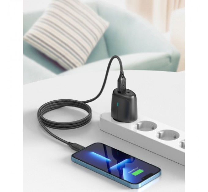 XO Дата кабель USB 2.0 AM to Lightning 1.0m braided black XO (NB235_L_Black)