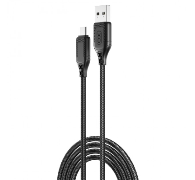 XO Дата кабель USB 2.0 AM to Micro 5P 1.0m braided black XO (NB235_M_Black)