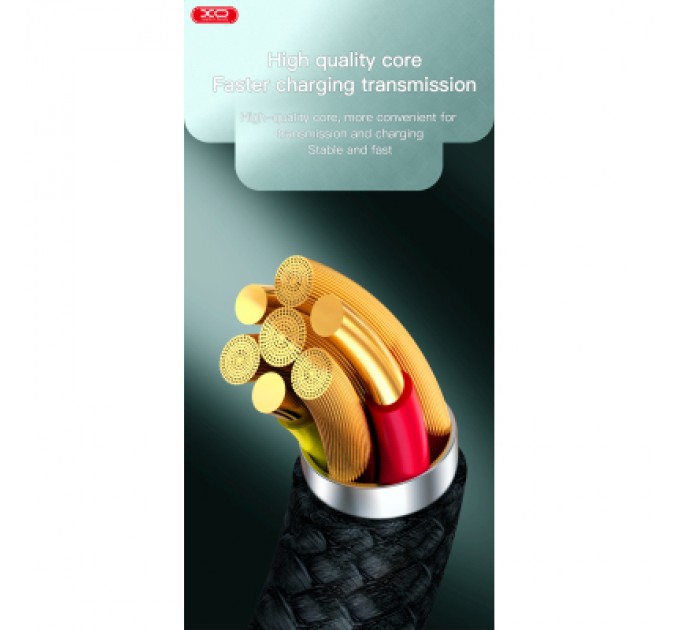 XO Дата кабель USB 2.0 AM to Micro 5P 1.0m braided black XO (NB235_M_Black)