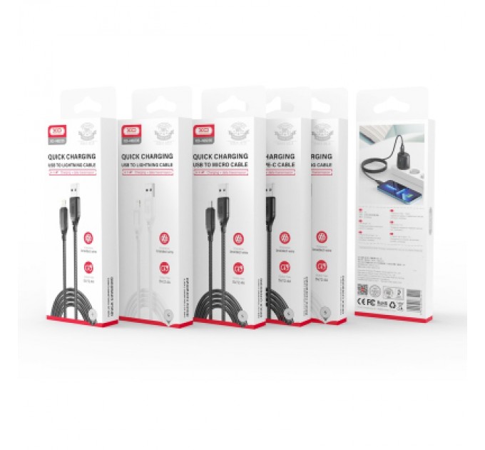 XO Дата кабель USB 2.0 AM to USB-C 1.0m braided black XO (NB235_C_Black)