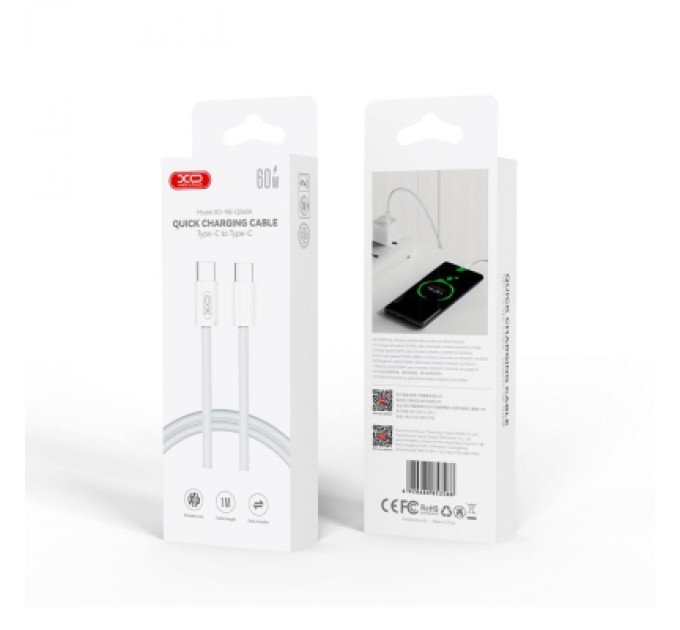 XO Дата кабель USB-C to USB-C 1.0m 60W white XO (NBQ260A_С_White)