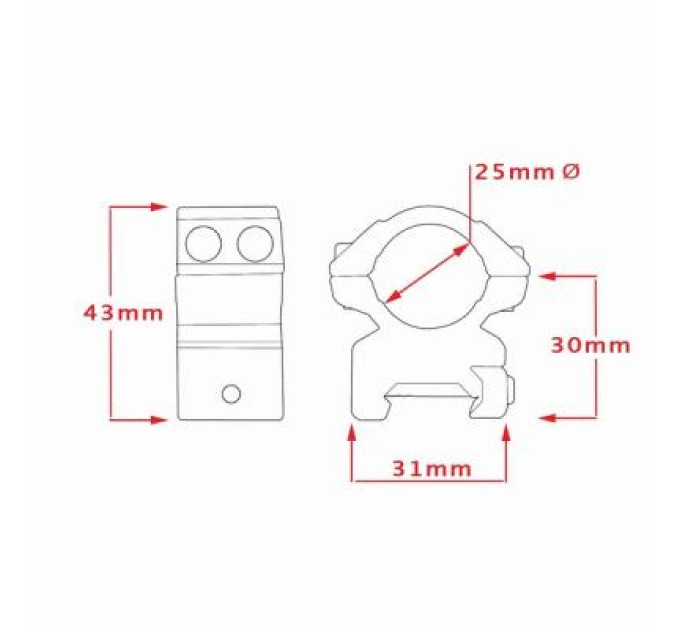 Hawke Кріплення для прицілу Hawke Matchmount 1" Weaver Med (921183)