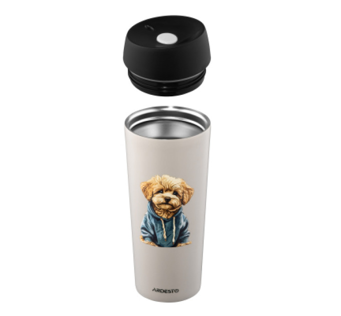 Ardesto Термокружка Ardesto Coffee Time Maltipoo 450мл, нержавіюча сталь, бежевий (AR2645MP)