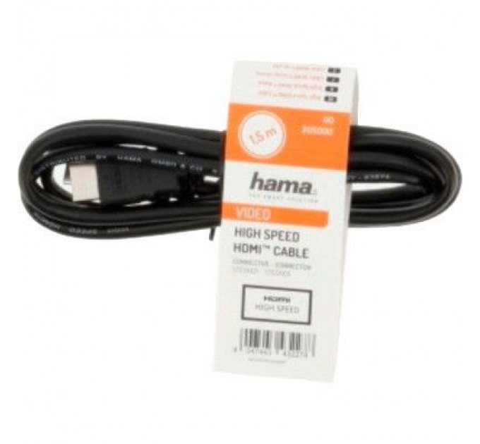 Hama Кабель мультимедійний HDMI to HDMI 1.5m Black Hama (00205000)