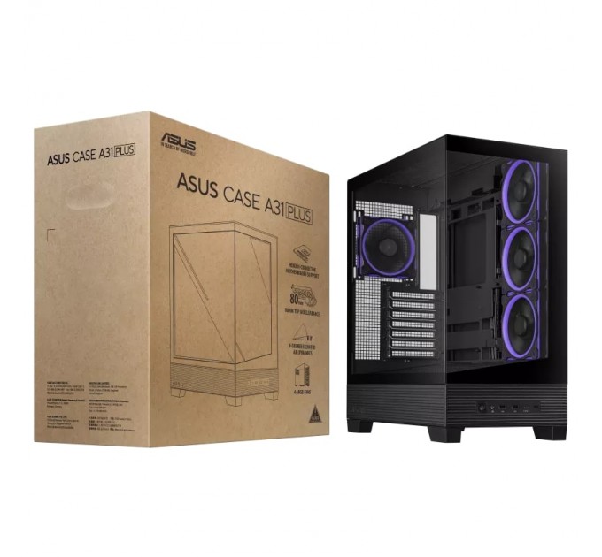 ASUS Корпус Asus A31 Plus Black Tempered Glass без БЖ (90DC00R0-B19000)
