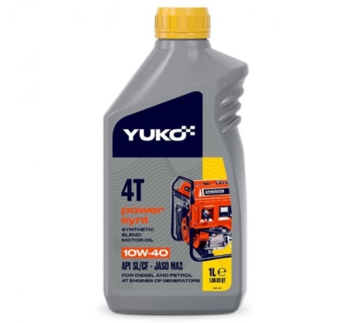 Yuko Моторна олива Yuko POWER SYNT 4T 10W-40 API SL/CF 1л (4823110405499)