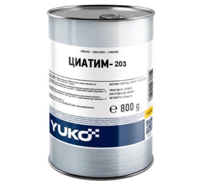 Yuko Мастило автомобільне Yuko ЦИАТИМ-203 (банка 0,8кг/1л) (4823110404690)