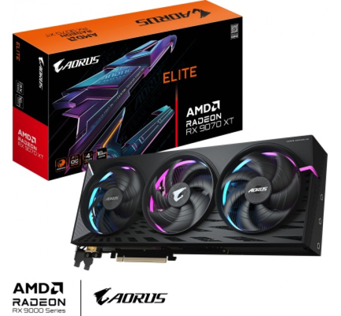 GIGABYTE Відеокарта GIGABYTE Radeon RX 9070 XT 16Gb AORUS ELITE (GV-R9070XTAORUS E-16GD)