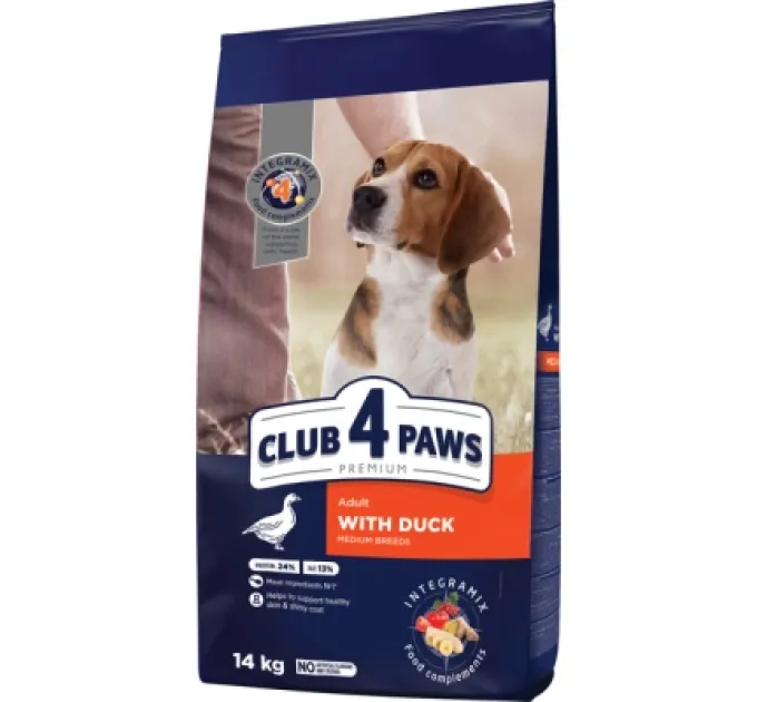 Club 4 Paws Сухий корм для собак Club 4 Paws Преміум Для середніх порід З качкою 14 кг (4820269143043)