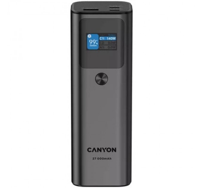 Canyon Батарея універсальна Canyon PB-2010 27000mAh PD/3.1/140Wh, in/out2xUSB-C PD/140W, outUSB-A/22.5W (CNE-CPB2010DG)