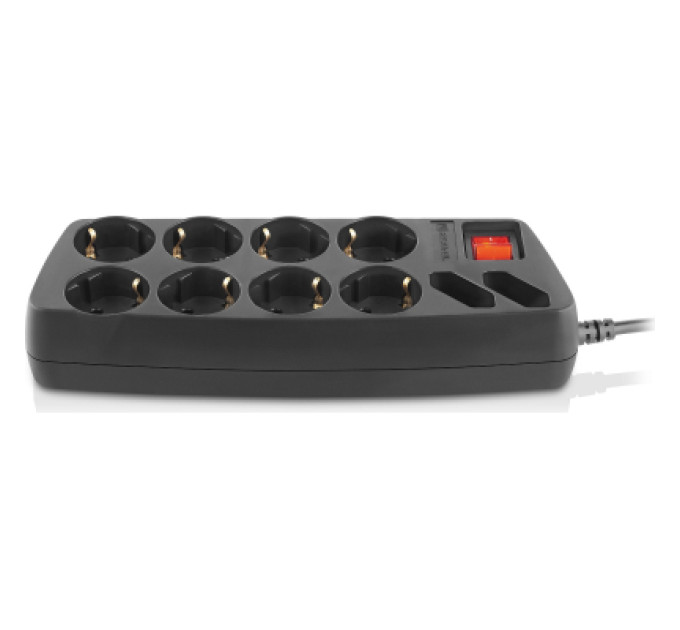 REAL-EL Мережевий фільтр живлення REAL-EL REAL-EL RS-10 Protect, 1.8m, black (EL122300038)