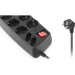 REAL-EL Мережевий фільтр живлення REAL-EL REAL-EL RS-10 Protect, 1.8m, black (EL122300038)