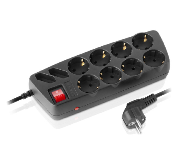 REAL-EL Мережевий фільтр живлення REAL-EL REAL-EL RS-10 Protect, 3m, black (EL122300039)