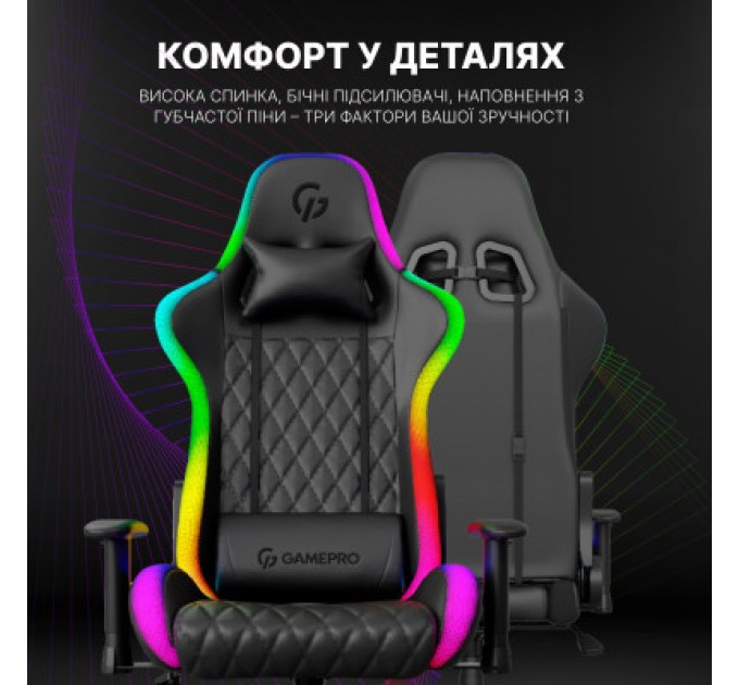 GamePro Крісло ігрове GamePro Hero RGB Black (GC-700-Black)