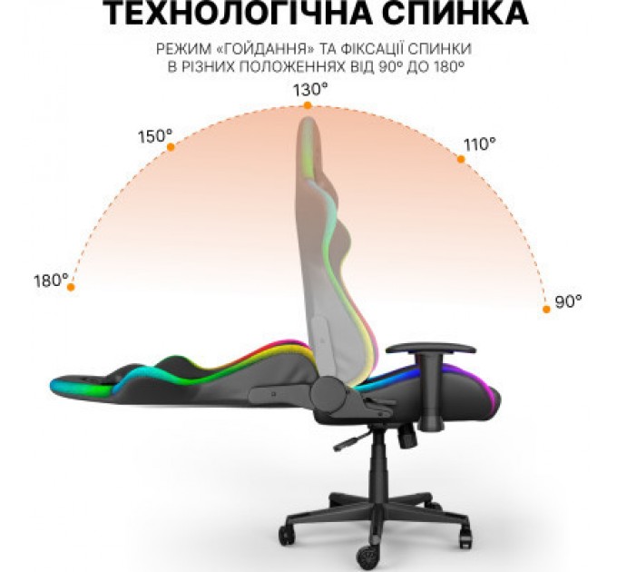 GamePro Крісло ігрове GamePro Hero RGB Black (GC-700-Black)