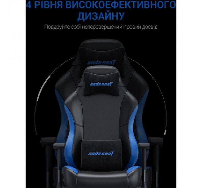 Anda Seat Крісло ігрове Anda Seat Luna Color PVC Size L Black/Blue (AD18-48-BS-PV)