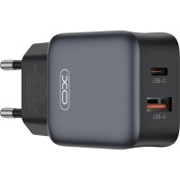 Зарядний пристрій XO L156 USB-C PD30W + USB-A QC3.0 Black (L156.black)