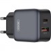 XO Зарядний пристрій XO L156 USB-C PD30W + USB-A QC3.0 Black (L156.black)