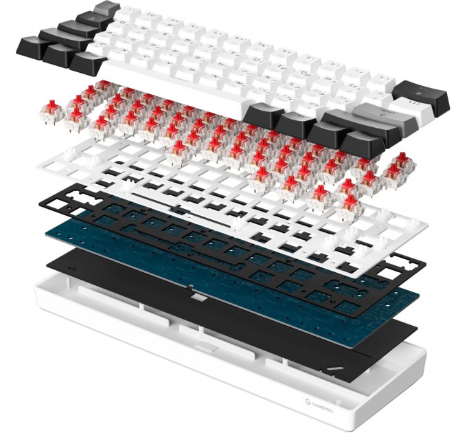 GamePro Клавіатура GamePro Genesis Infinity MK130BW Black/White