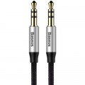 Baseus Кабель мультимедійний 3.5mm M/M 0.5m Yiven M30 black-silver Baseus (CAM30-AS1)