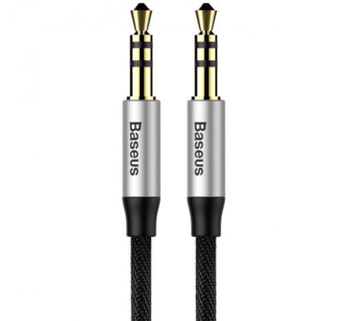 Baseus Кабель мультимедійний 3.5mm M/M 0.5m Yiven M30 black-silver Baseus (CAM30-AS1)