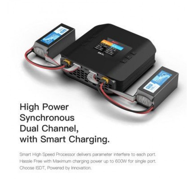 iSDT Зарядний пристрій для дрона iSDT K4 AC 400W DC 600Wx2 (HP0015.K4)