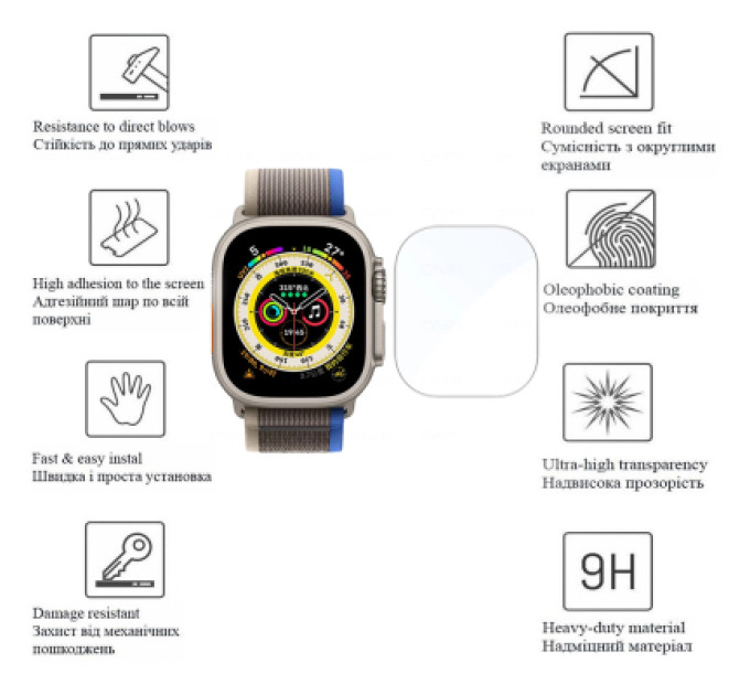 Drobak Плівка захисна Drobak Hydrogel Apple Watch Ultra 2 49mm (2шт) (323210)