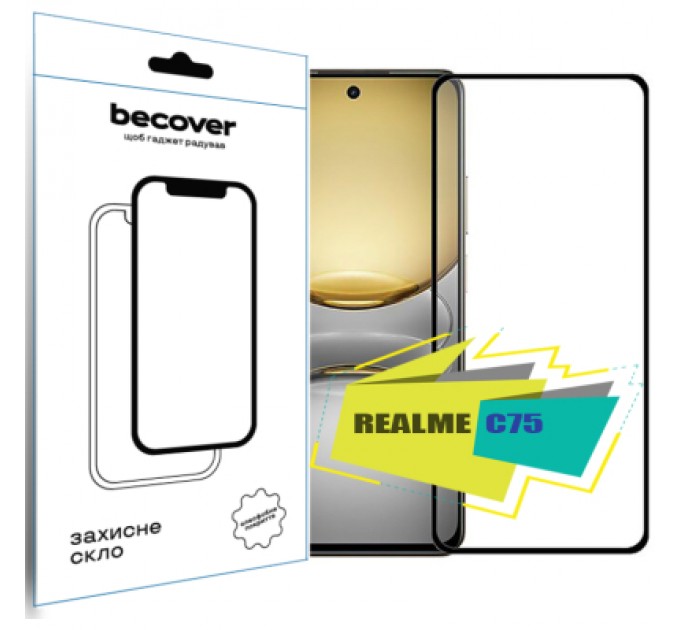 BeCover Скло захисне BeCover Realme C75 Black (713034)