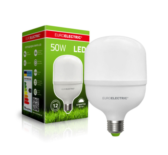 EUROELECTRIC Лампочка EUROELECTRIC HP LED Plastic T140 50W E40 6500K (LED-HP-50406/T140(P))