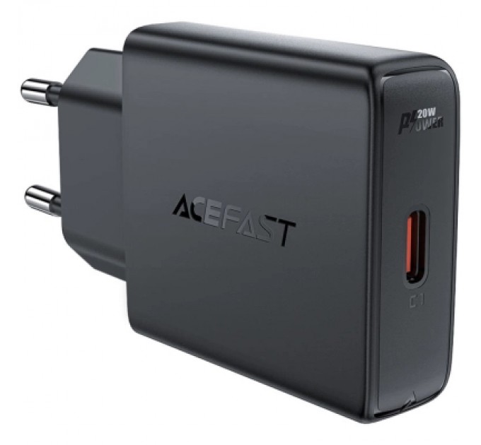 Acefast Зарядний пристрій Acefast A65 USB-C PD20W GaN ultra-thin Black (6974316282686)