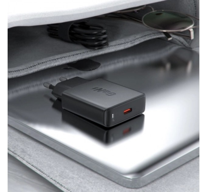 Acefast Зарядний пристрій Acefast A65 USB-C PD20W GaN ultra-thin Black (6974316282686)